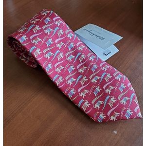 Salvatore Ferragamo Elephant Print Silk Tie